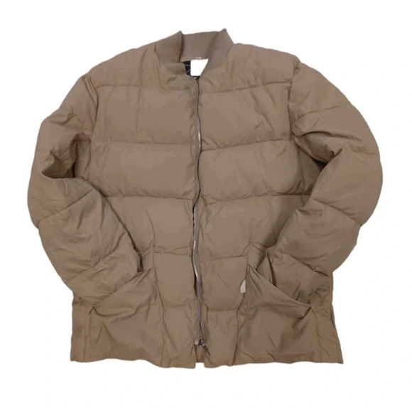 Rice Sportswear  Vintage Tan Bomber Coat With Detachable Puffer Vest - Picture 7 of 16